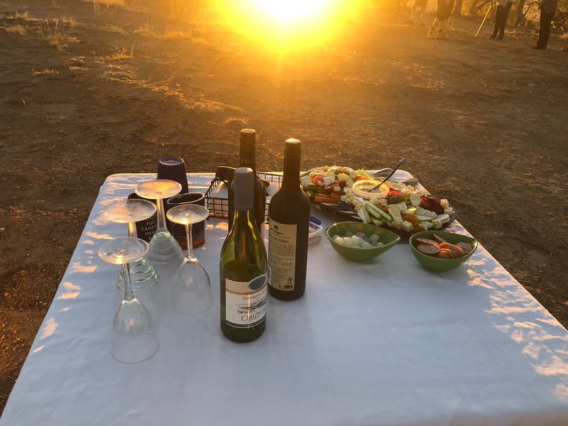 Sunset drinks and nibbles